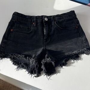 Blank NYC Distressed Black Jean Shorts